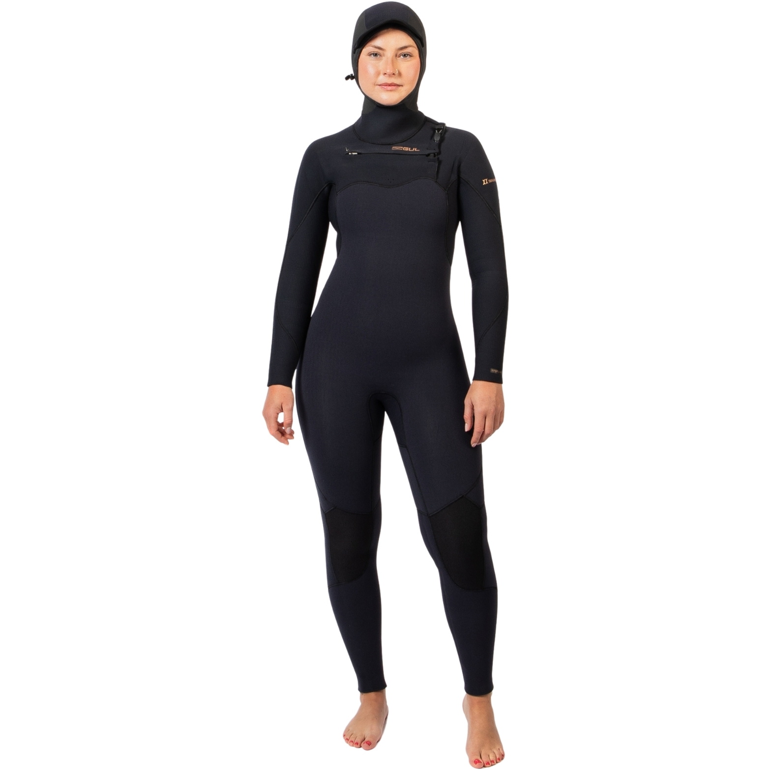 2026 Gul Womens Viper 6/5/4mm Yamamoto Hooded Wetsuit VR1226 - Black